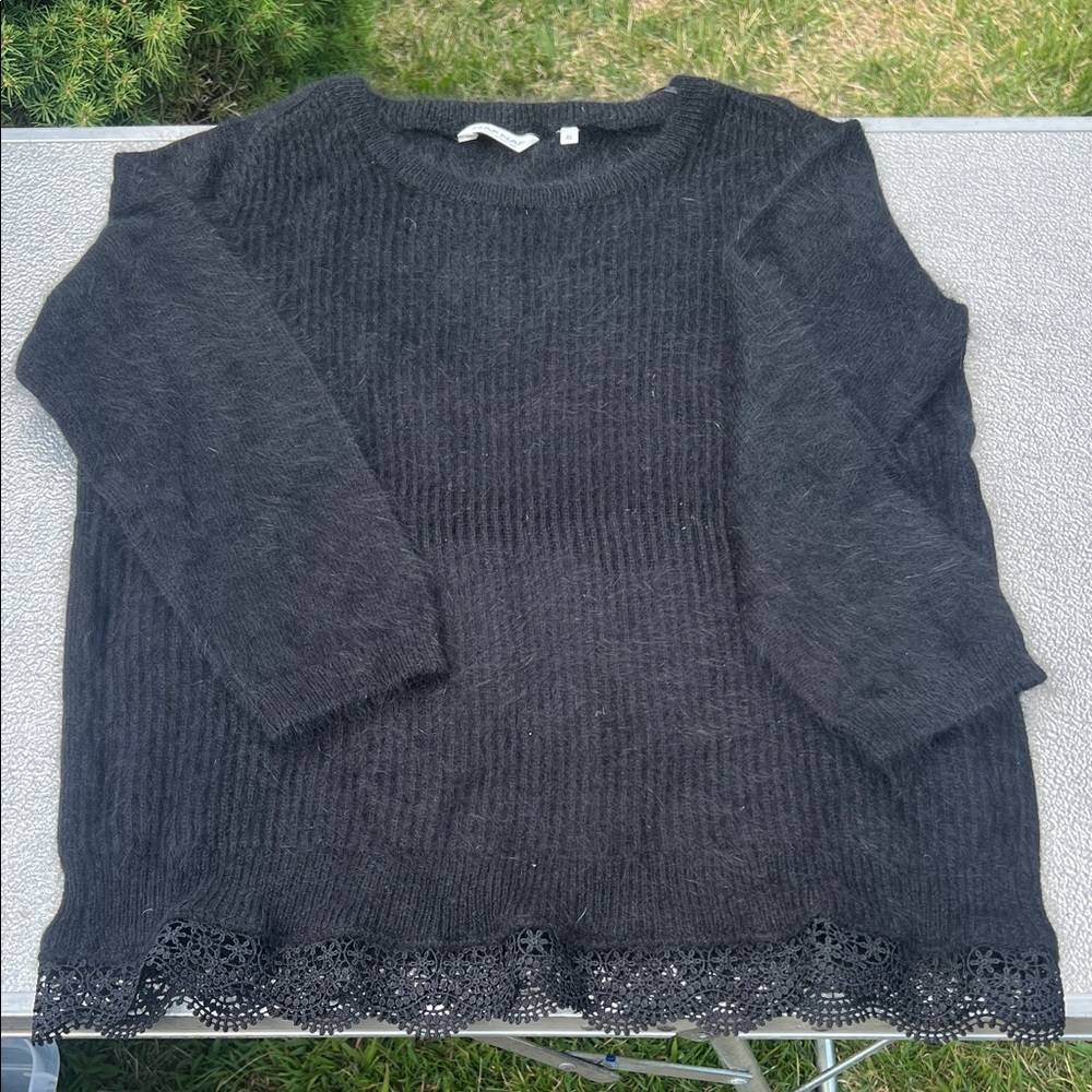 NAF NAF Black Sweater with Lace Detail